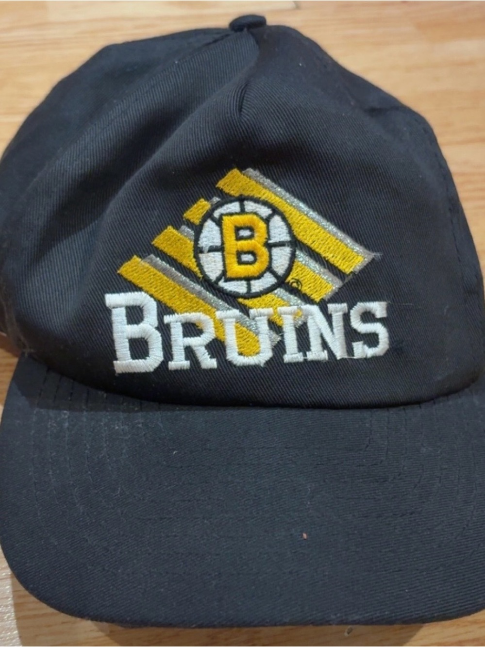 CCM Black Hat with Yellow and White Bruins Embroidery